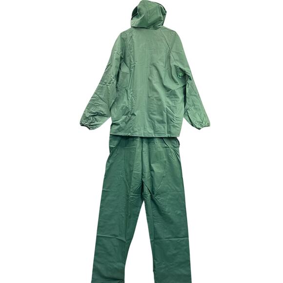 Chris Craft Dark Green Tufflex PVC Rainwear Jacket Suspender Pant Set Large - Picture 4 of 10